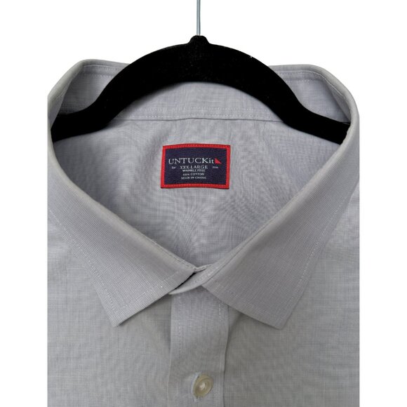 UNTUCKit Recolte Casual Button Up Shirt Regular Fit Grey Men's 3XL - Picture 3 of 4